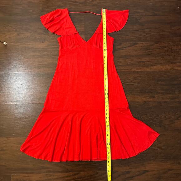 Armani Exchange red low back midi dress size L - Picture 9 of 11